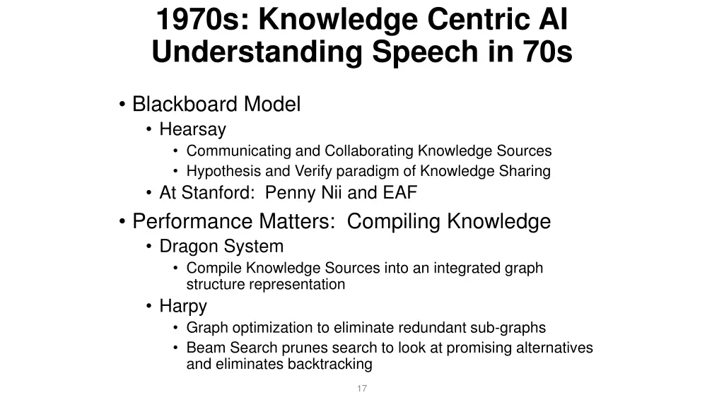 1970s knowledge centric ai understanding speech