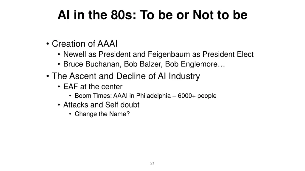 ai in the 80s to be or not to be