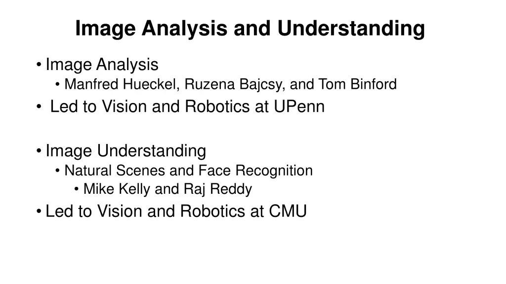 image analysis and understanding