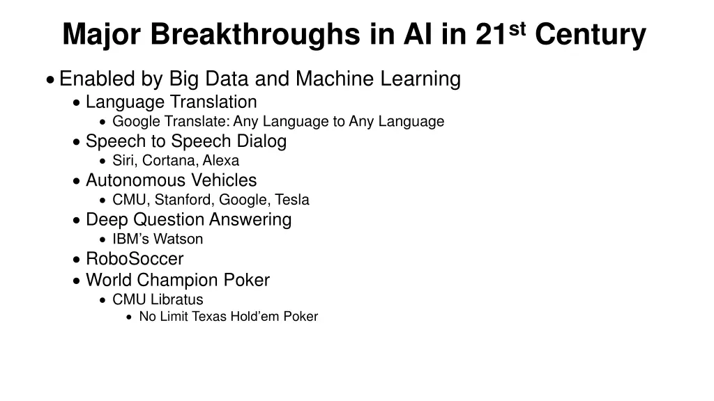 major breakthroughs in ai in 21 st century