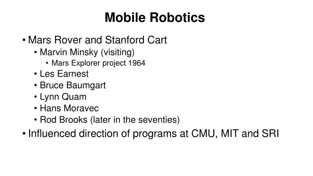 mobile robotics