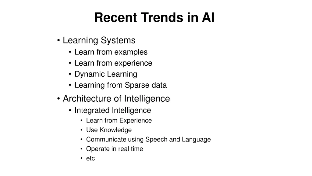 recent trends in ai