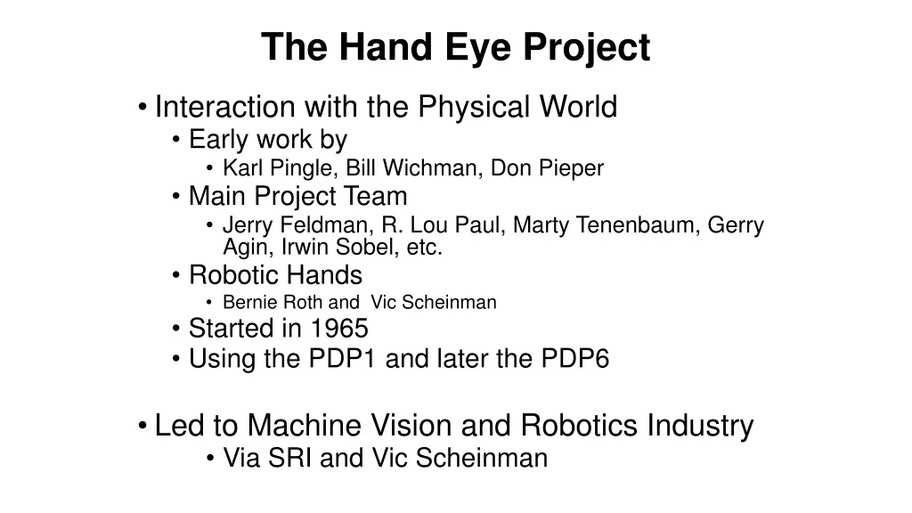 the hand eye project