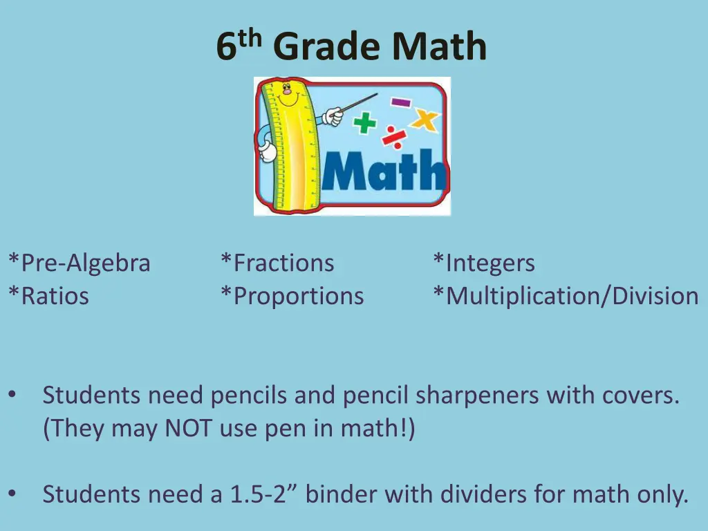 6 th grade math