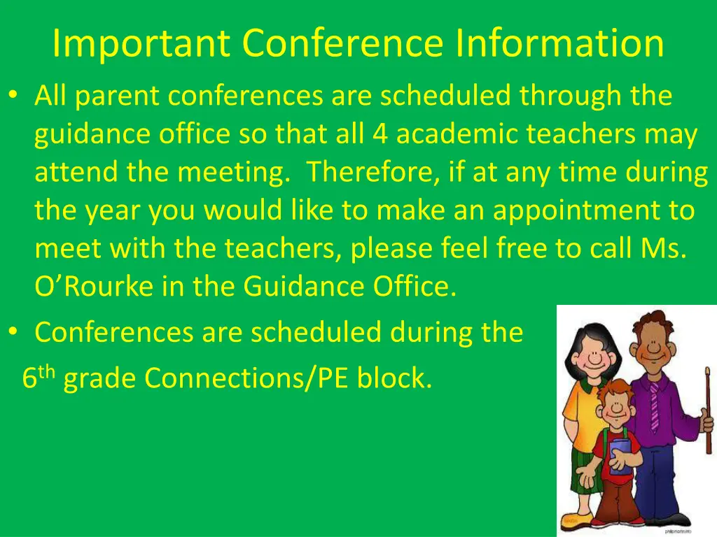 important conference information all parent