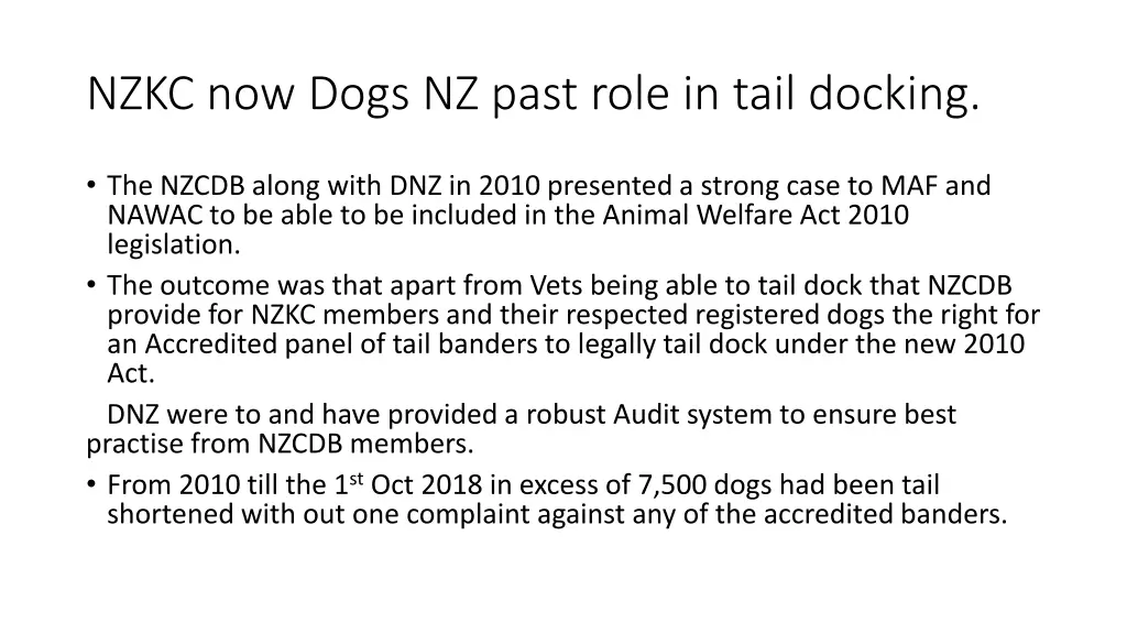 nzkc now dogs nz past role in tail docking