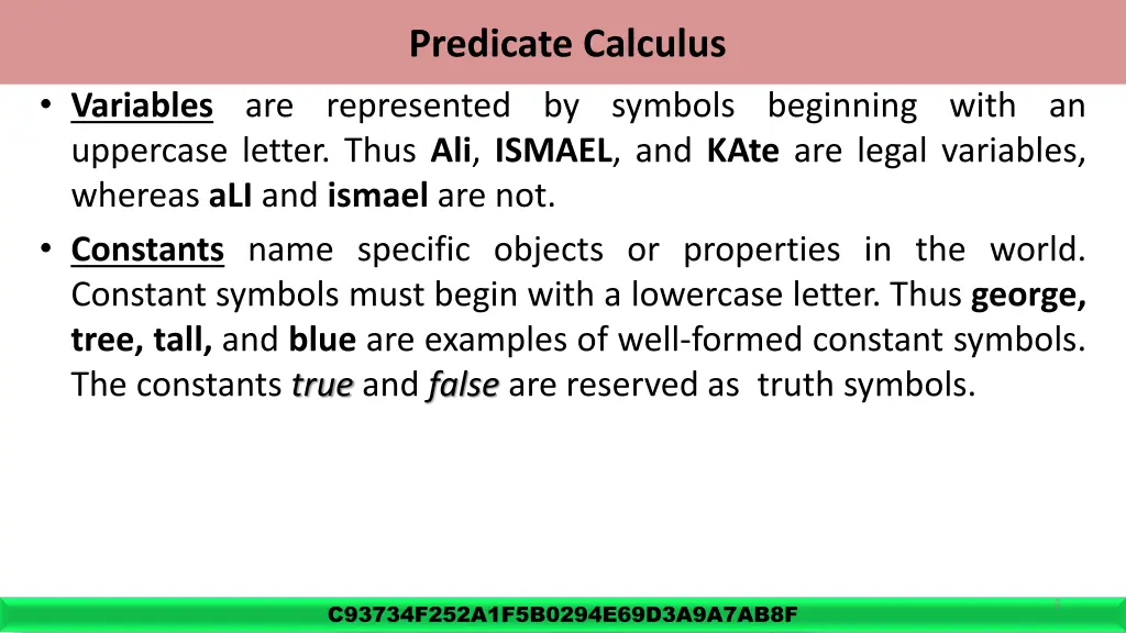 predicate calculus 2