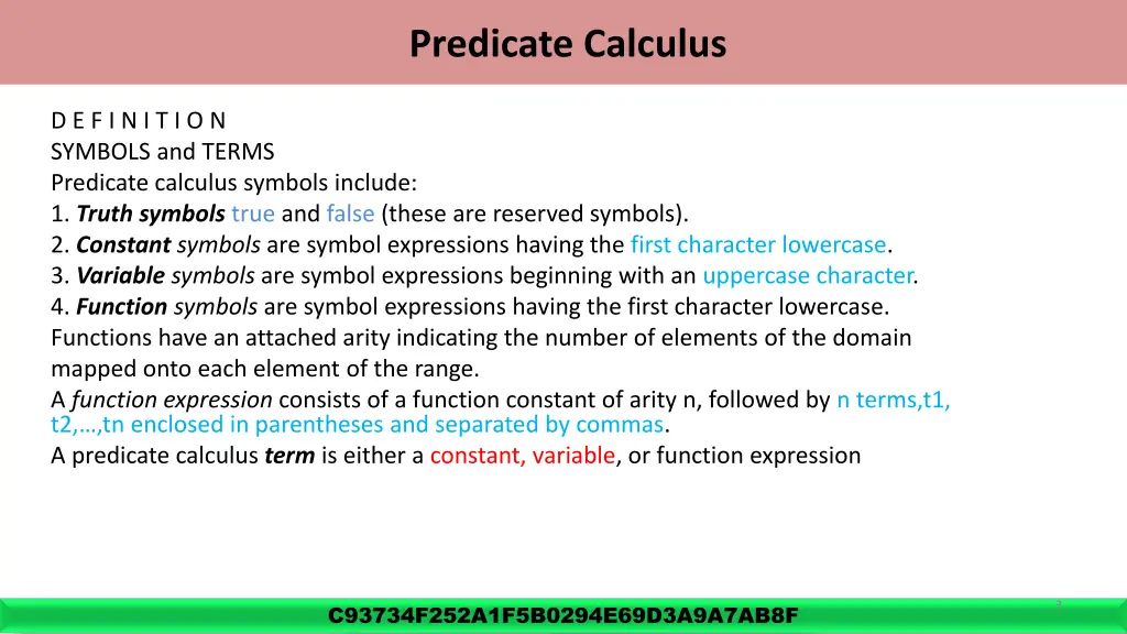 predicate calculus