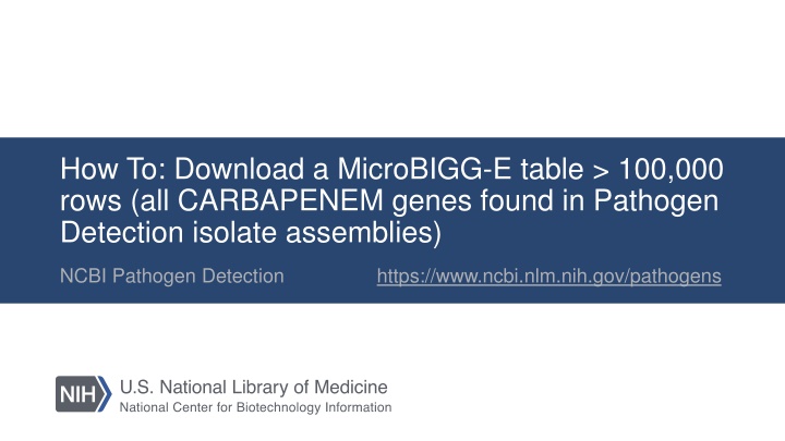 how to download a microbigg e table 100 000 rows