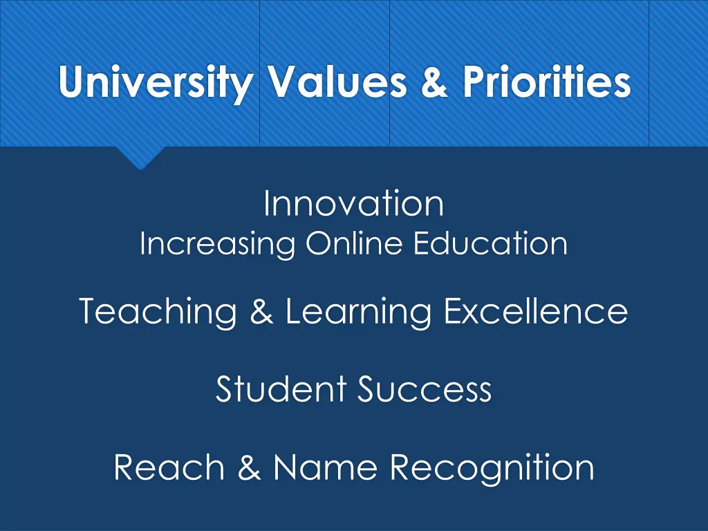 university values priorities