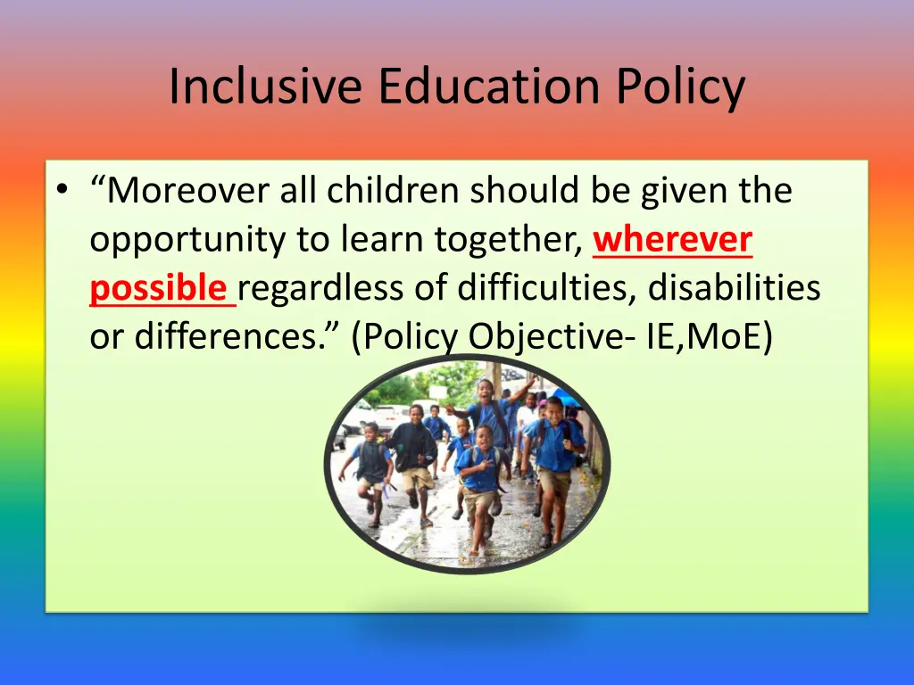 inclusive education policy