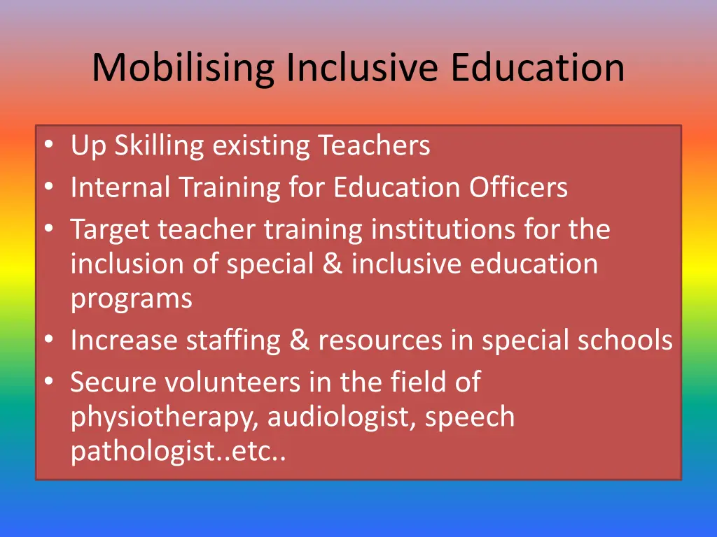 mobilising inclusive education