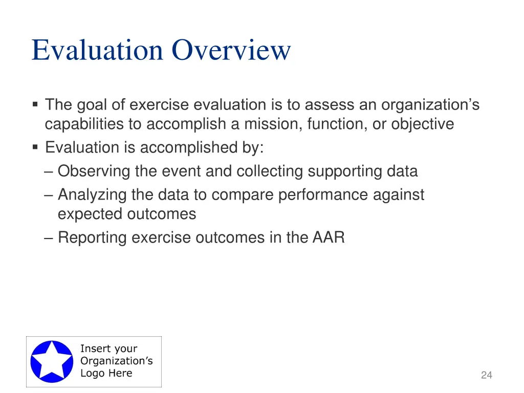 evaluation overview