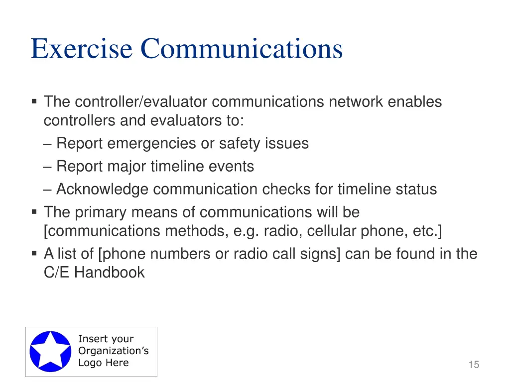 exercise communications