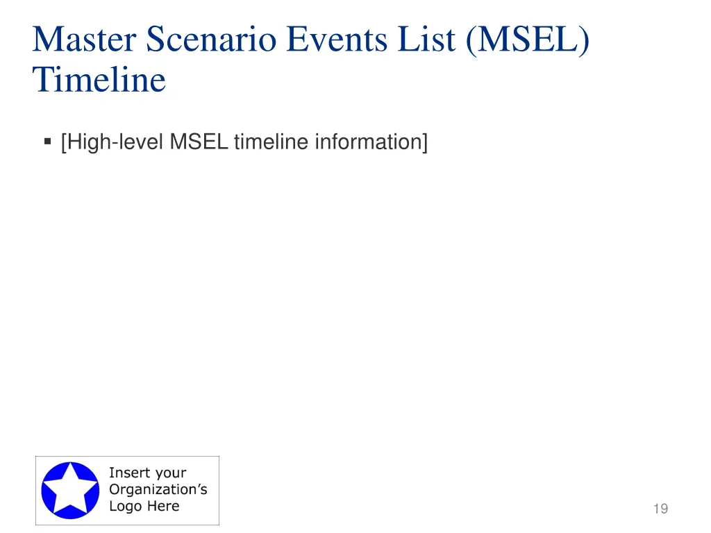 master scenario events list msel timeline