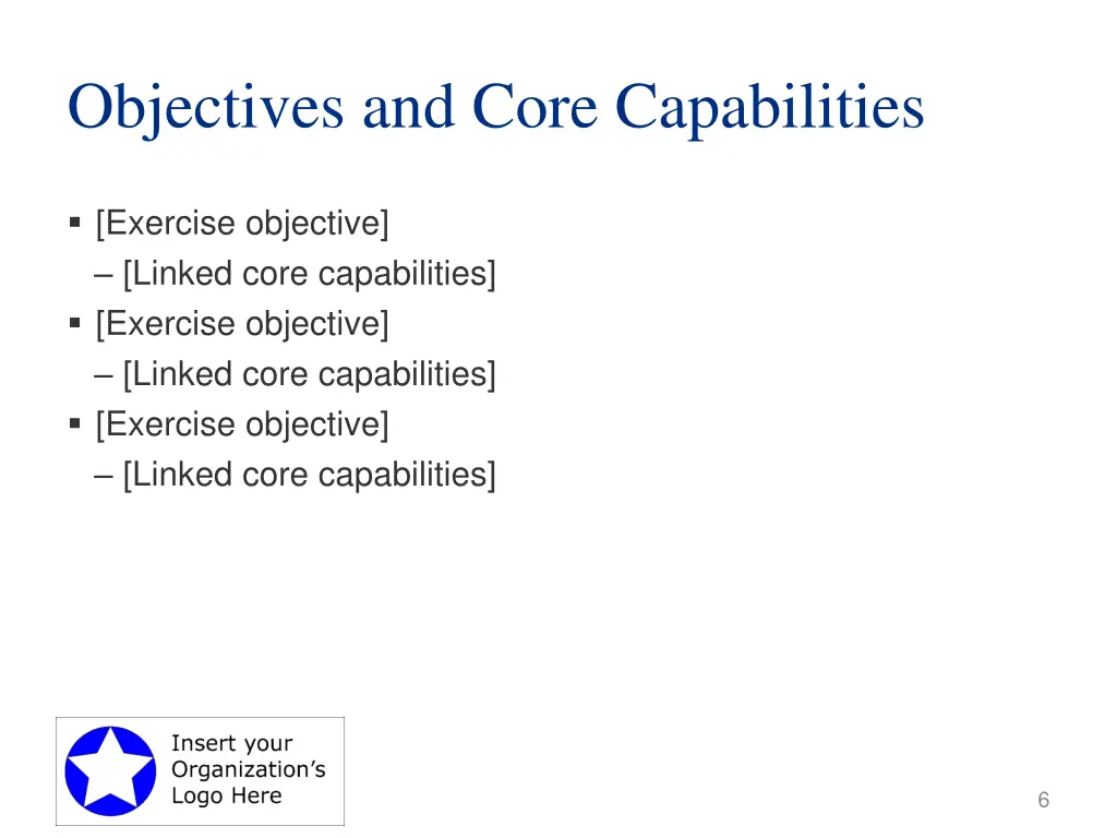 objectives and core capabilities