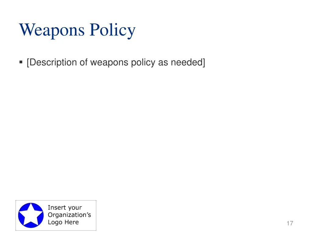 weapons policy