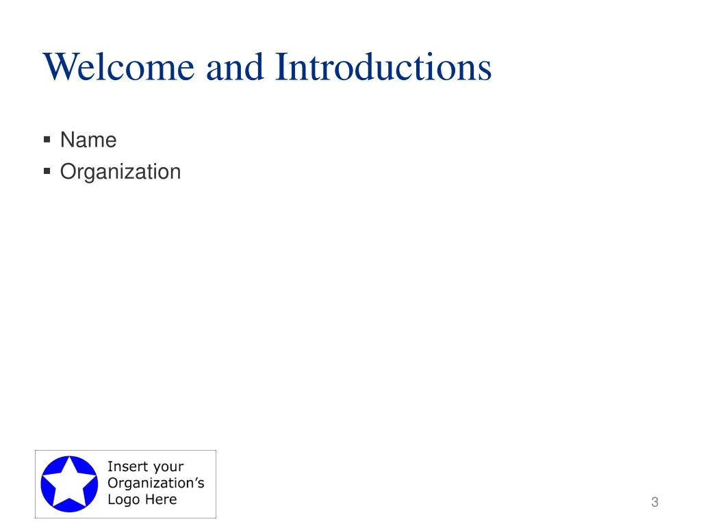 welcome and introductions