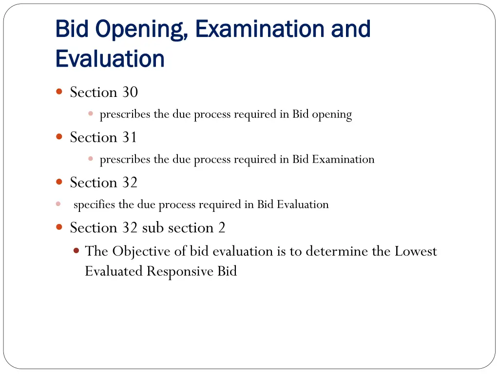 bid opening examination and bid opening