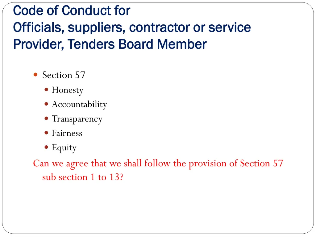 code of conduct for code of conduct for officials