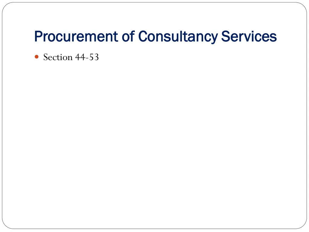 procurement of consultancy services procurement