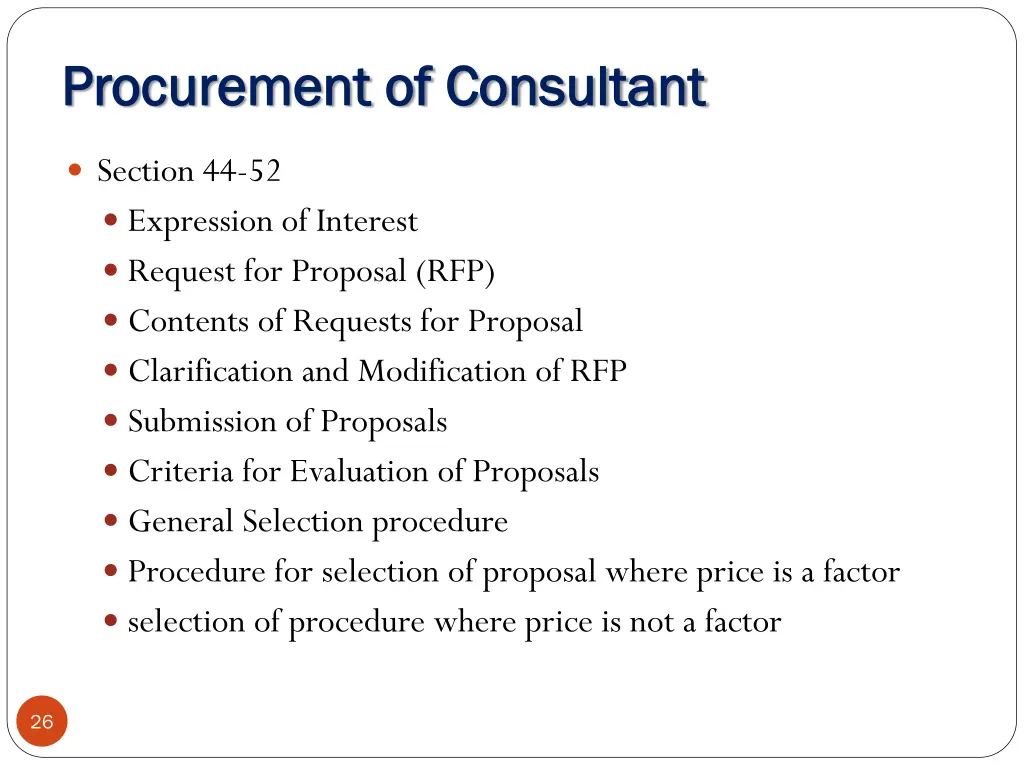 procurement of consultant procurement