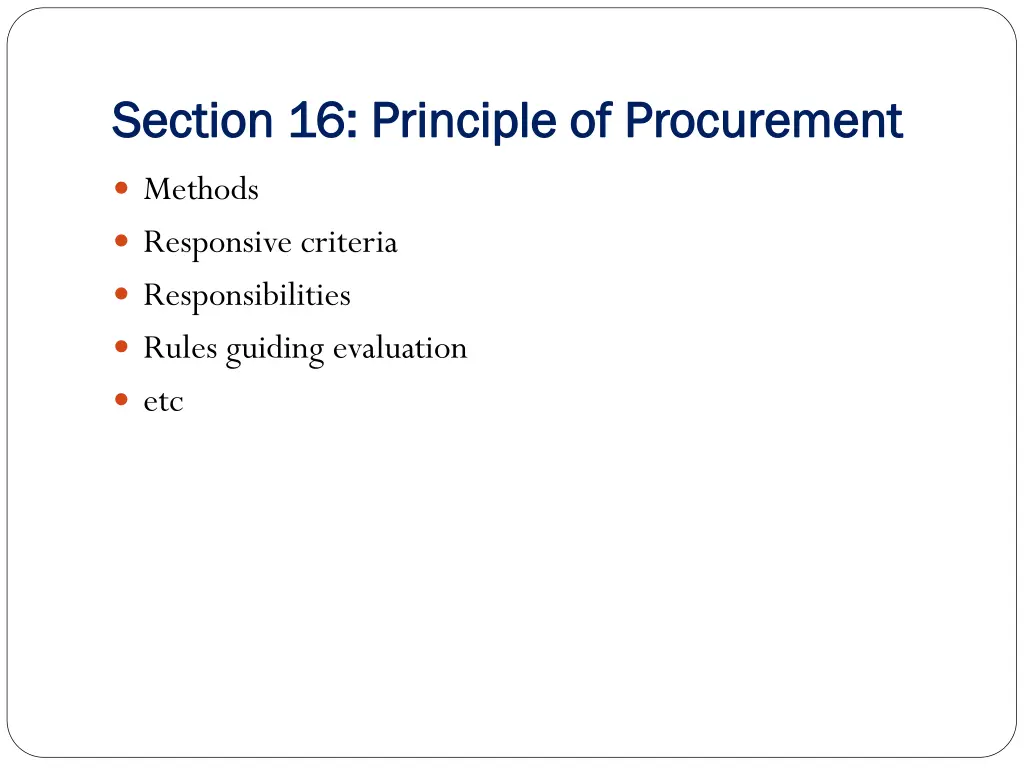 section 16 principle of procurement section