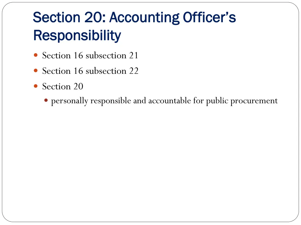 section 20 accounting officer s section