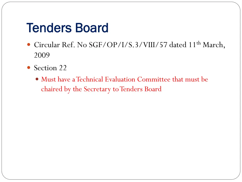 tenders board tenders board