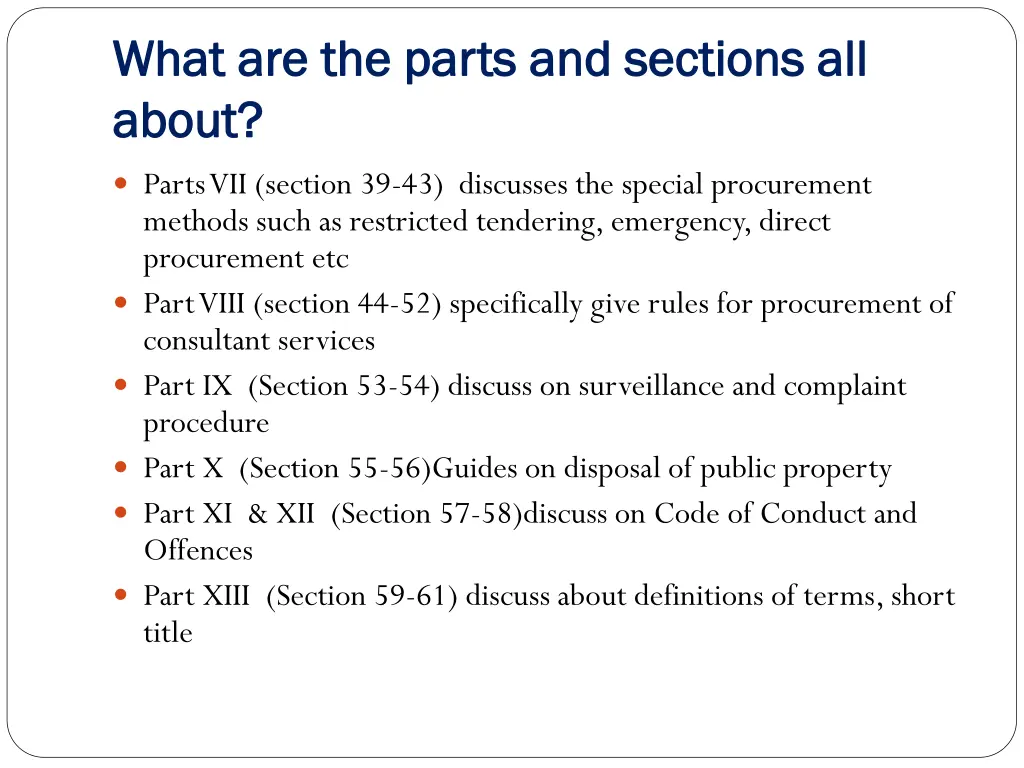 what are the parts and sections all what 1