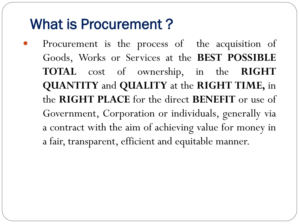 what is procurement what is procurement