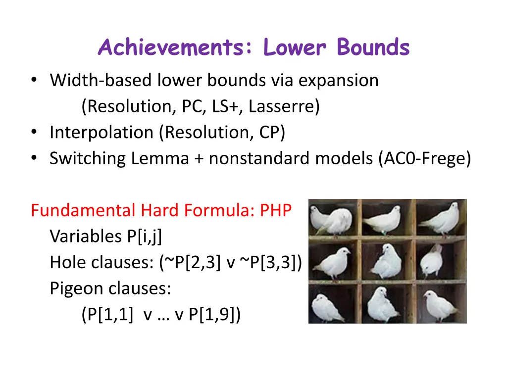 achievements lower bounds width based lower