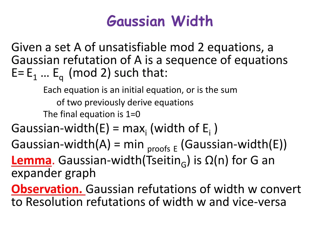 gaussian width