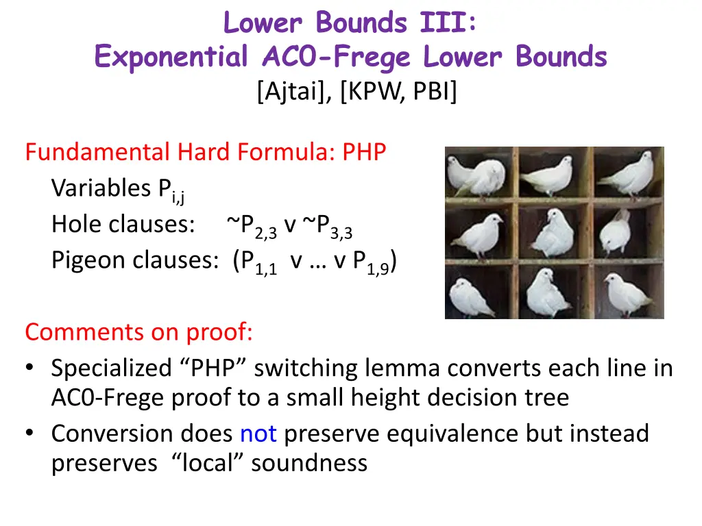 lower bounds iii exponential ac0 frege lower