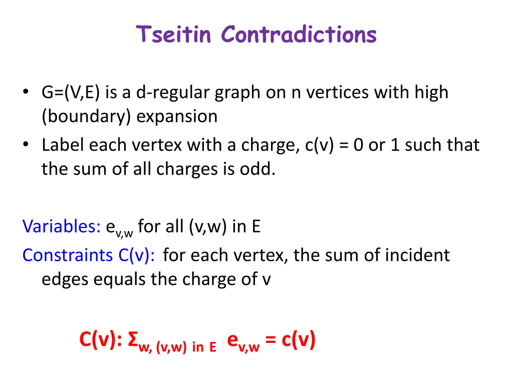 tseitin contradictions