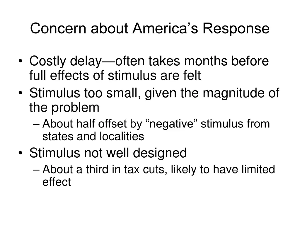 concern about america s response