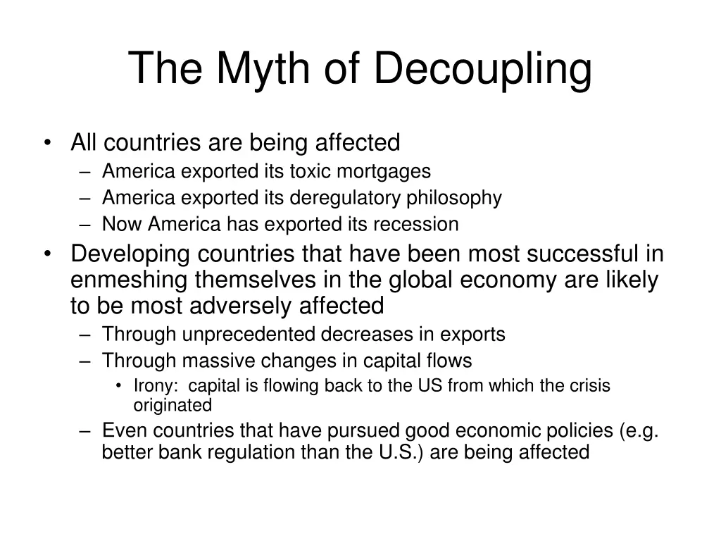 the myth of decoupling