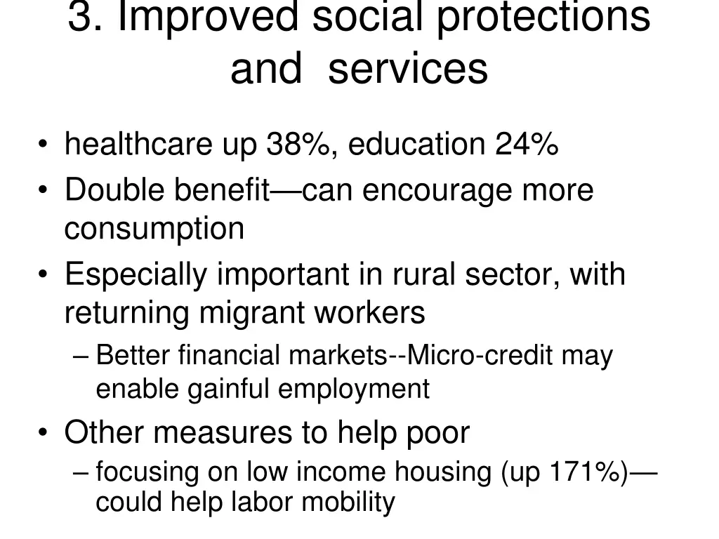 3 improved social protections and services