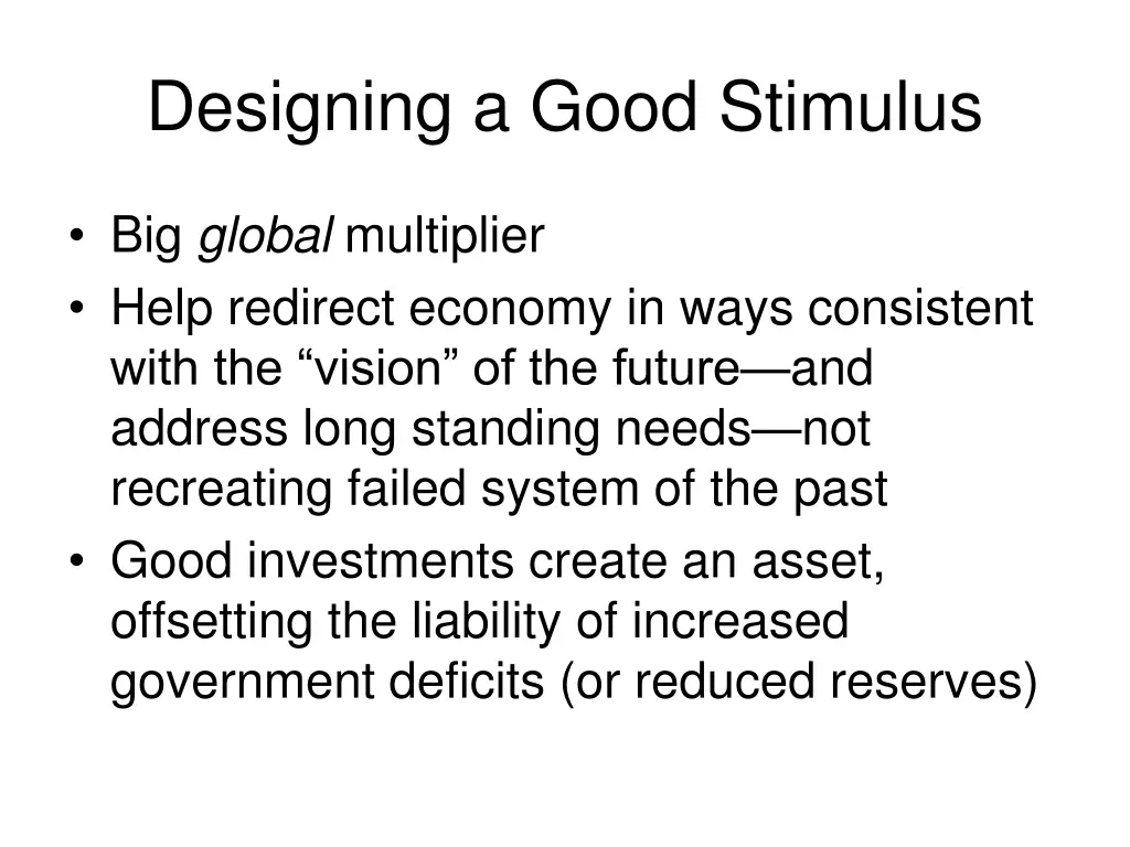 designing a good stimulus