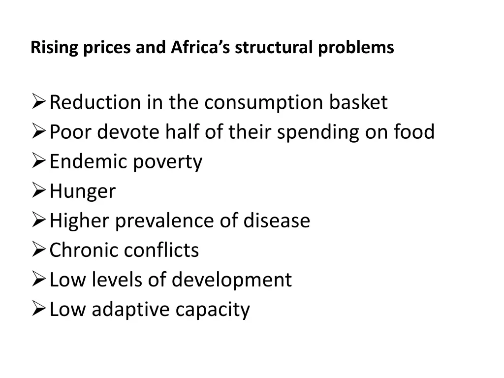 rising prices and africa s structural problems