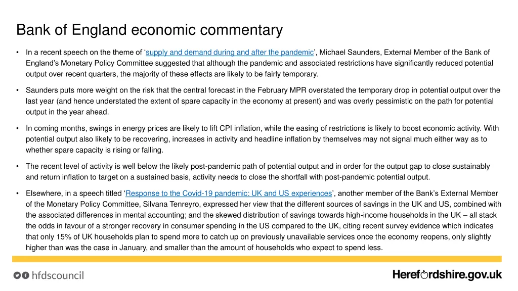 bank of england economic commentary