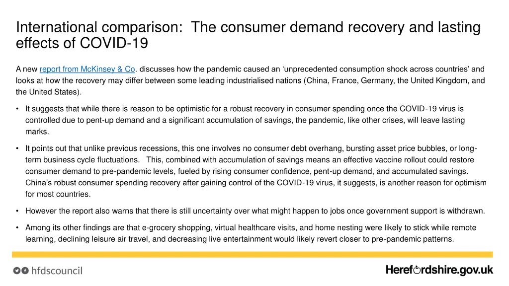 international comparison the consumer demand