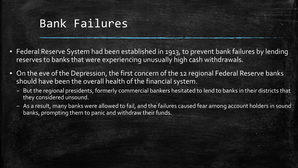 bank failures