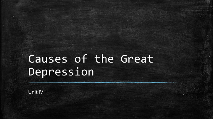 causes of the great depression