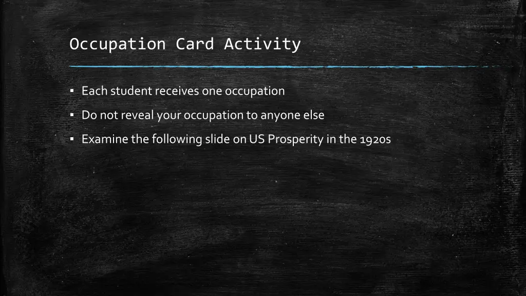 occupation card activity