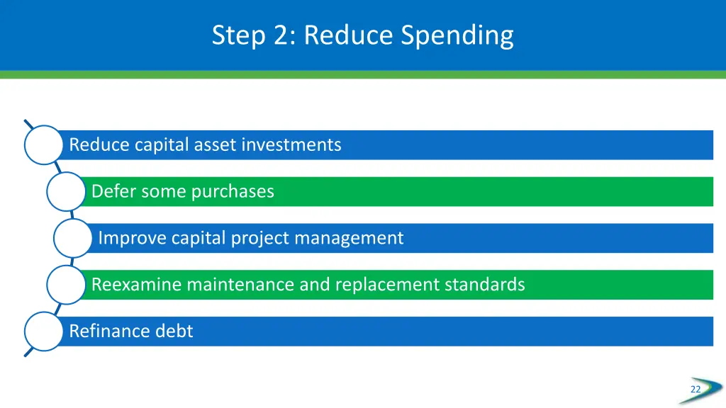 step 2 reduce spending