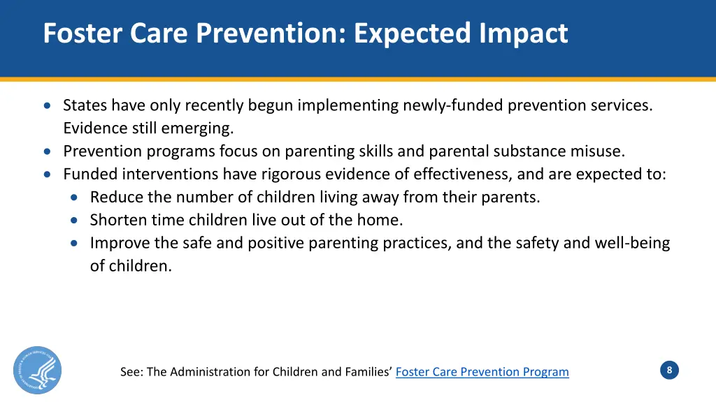 foster care prevention expected impact