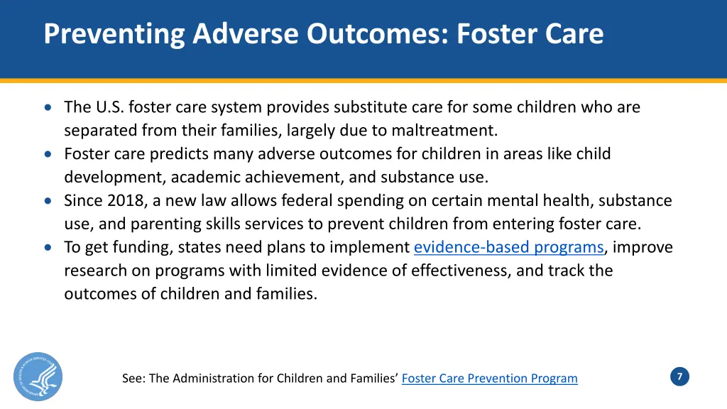 preventing adverse outcomes foster care