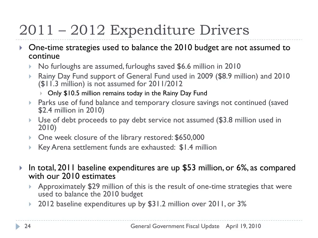 2011 2012 expenditure drivers 1