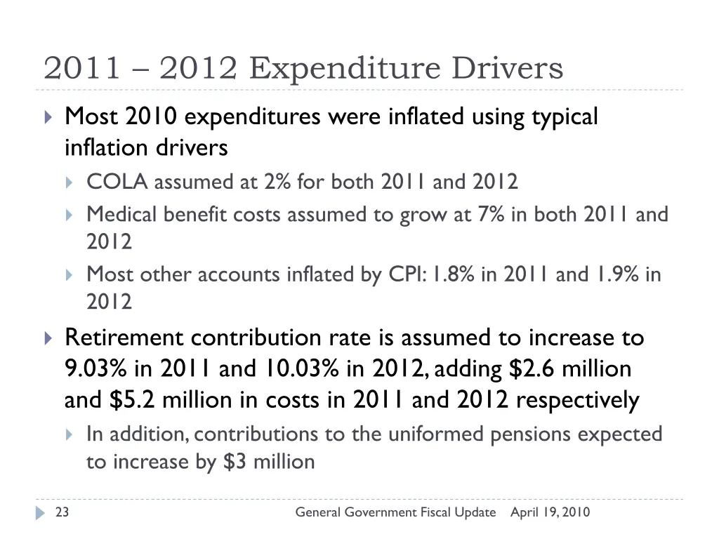 2011 2012 expenditure drivers